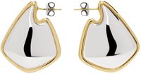 Bottega Veneta Silver & Gold Small Fin Earrings