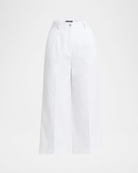 High-Rise Cotton Gabardine Wide-Leg Crop Pants