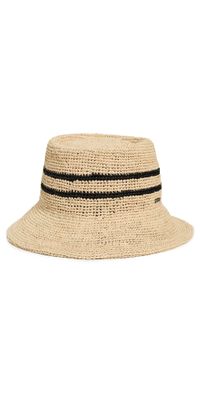 Brixton Ellee Straw Bucket Hat Tan/Black S/M