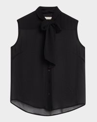 Basso Lavelliere Blouse In Silk Chiffon