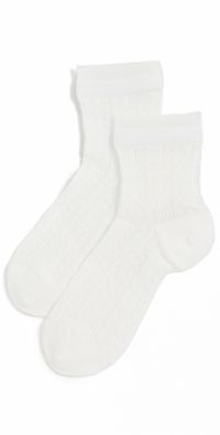 Stems Misi Lace Knit Crew Socks White One Size