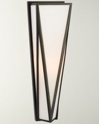 Lorino Medium Sconce In Bronze With White Glass By Julie Neill