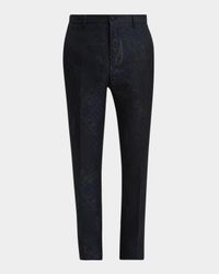 Men's Paisley Jacquard Flat-Front Trousers