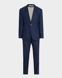 Men's Wool and Cashmere Flecked Two-Piece Suit