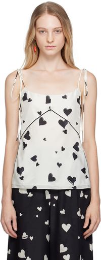 Marni White Bunch Of Hearts Camisole