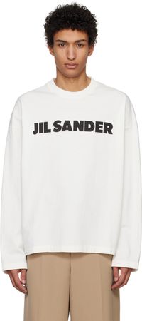 Jil Sander Off-White Printed-Logo Long Sleeve T-shirt