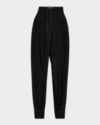 Pleated Tapered-Leg Trousers
