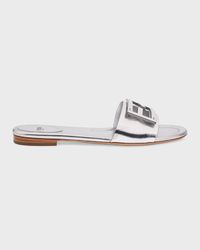 Baguette FF Tube Metallic Medallion Flat Sandals