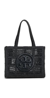 Tory Burch Ella Hand Crocheted Small Tote Black One Size