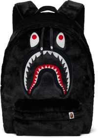 BAPE Black Shark Faux-Fur Daypack Backpack