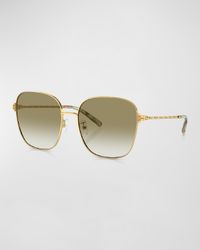 Twisted Gradient Metal Square Sunglasses