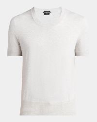 Men's Cotton Short-Sleeve Crewneck Sweater