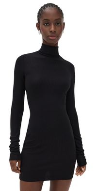 Éterne Long Sleeve Turtleneck Mini Dress Black XL