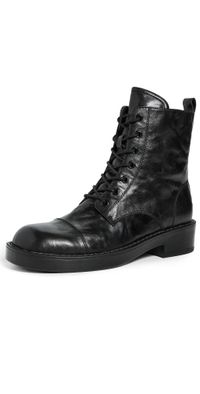 Black Suede Studio Blake Boots Black Wrinkled Distressed Leather 38