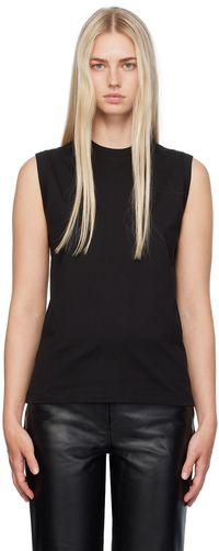 TOTEME Black Relaxed Sleeveless Tank Top