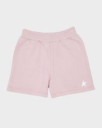 Girl's Star-Printed Fleece Shorts, Size 4-10