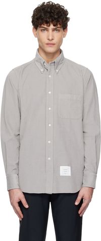 Thom Browne Chemise droite grise en velours côtelé