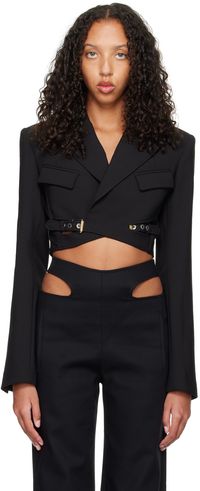 Dion Lee Black Interlock Cropped Blazer