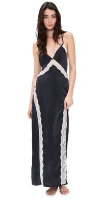 Free People Some Kind of Love Maxi Slip Black Combo S