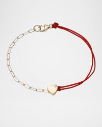 14K Gold Heart Split Fortune Bracelet