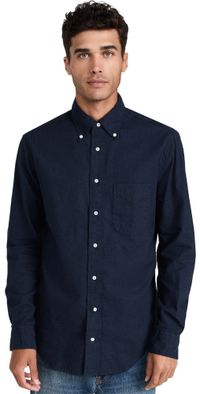 Gitman Vintage Classic Cotton Flannel Shirt Navy L