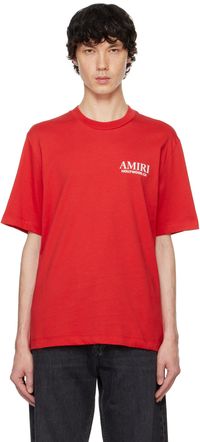 AMIRI T-shirt rouge à image d'os étagés - Core