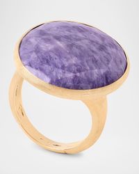 18K Yellow Gold Cocktail Ring with Charoite