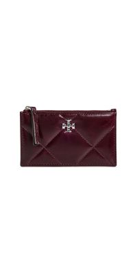 Tory Burch Kira Diamond Quilt Distressed Small Zip Bag Dark Carmine One Size
