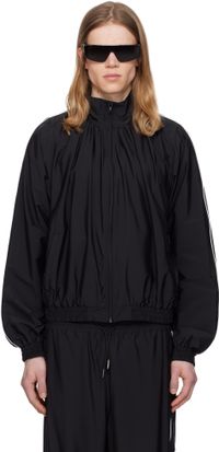 ALAINPAUL Black Gathered Neck Track Jacket