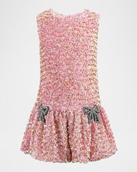 Girl's Sequin Dress W/ Bows, Size 4-14