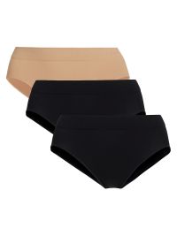 Women's 3-Pack Seamless Comfort Hipster Panty - Black Black Natural - Size XL