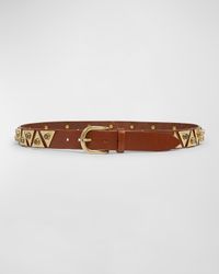 Veliana Calf Leather Studded Belt