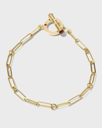 Yellow Gold Paperclip Chain Bracelet with Diamond Toggle