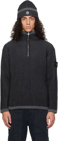Stone Island Gray 516C1 Vanisé Full Rib RWS Wool Sweater