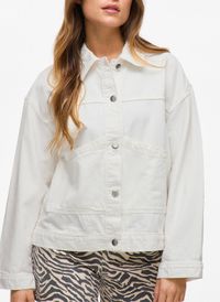 Vila - Veste ample boutonnée en jean - Taille 42 - Blanc