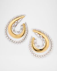 18K Yellow and White Gold Golden Strada Drop Earrings with Diamonds