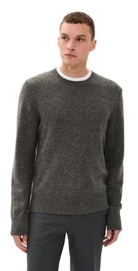 Officine Generale Mycrew Marl Wool Cashmere Olive/Heather Grey L
