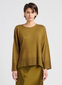 Moss Copenhagen - Pull col rond en maille mélangée - Taille M/L - Vert