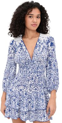 Poupette St Barth Chiara Mini Dress Blue Tiare S