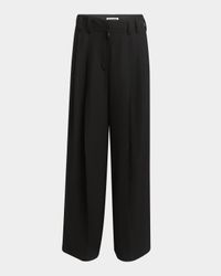 Voluminous Pleated Wide-Leg Pants