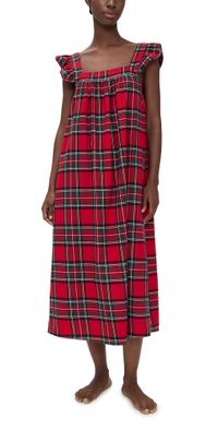 Petite Plume Brushed Twill Clara Nightgown Red M