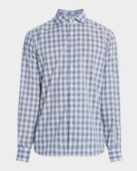 Men's Cotton Ombre Check Sport Shirt