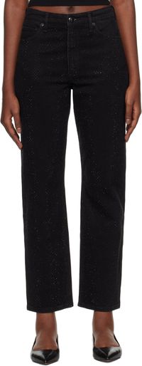 rag & bone Black Harlow Straight Jeans