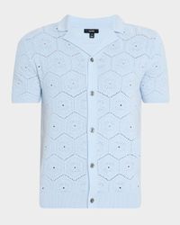 Men's Royce Geometric Crochet Camp Shirt