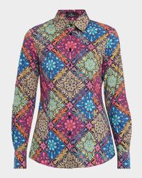 Floral Geometric-Print Shirt