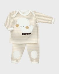Boy's Little Lamb Striped Shirt w/ Leggings, Size Newborn-12M