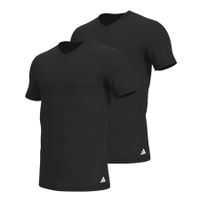 Adidas Underwear - Lot de 2 tee-shirts homme Col V active flex cotton adidas sport - Taille M - Noir