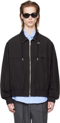 AMI Paris Black Drawstring Bomber Jacket