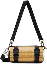 Feng Chen Wang Beige & Black Strap Small Bamboo Bag