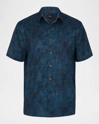 Men's Dyed Camouflage Cotton Short-Sleeve Shirt